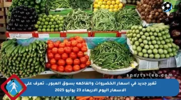 تغير جديد في أسعار الخضروات والفاكهة بسوق العبور.. تعرف على الأسعار اليوم الأربعاء 23 يوليو 2025